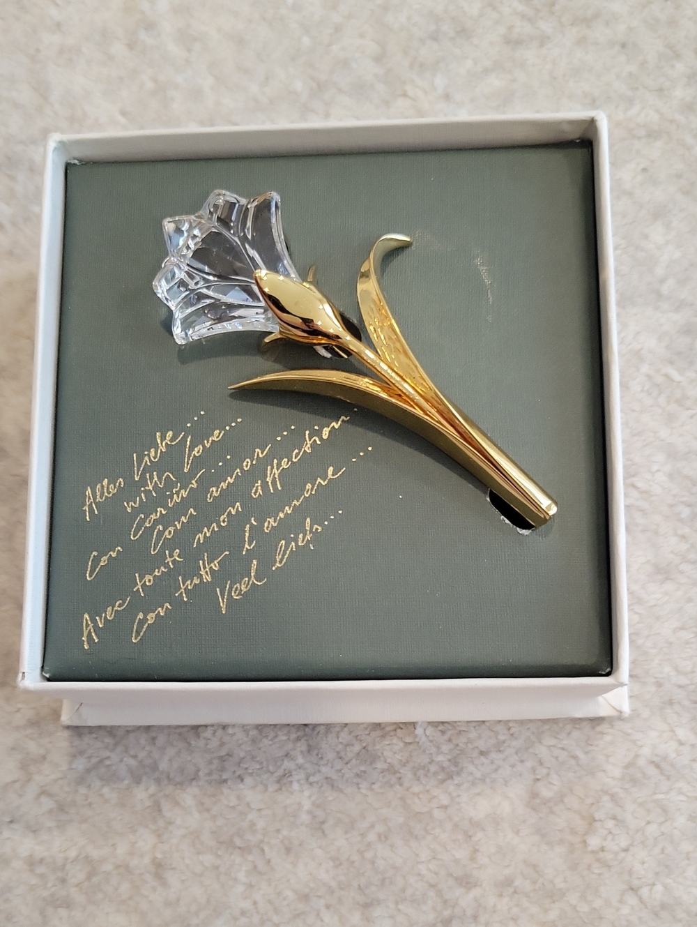 Genuine Swarovski Crystal Flower Brooch